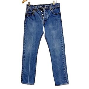 Vintage Levi's 501 Original Fit Jeans W30 L30 Medium Wash Blue Button Fly Denim